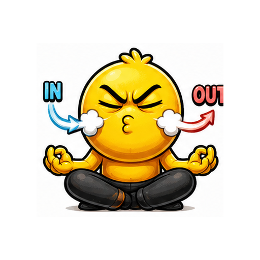 Deep Breath Angry Reaction emoji sticker on white background PNG for chat reactions