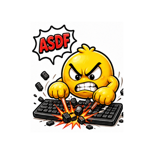 Keyboard Smash Angry Reaction emoji sticker on white background PNG for chat reactions