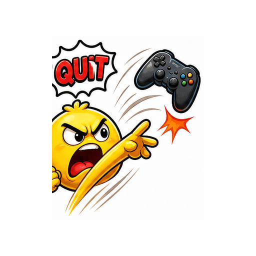 Rage Quit Angry Reaction emoji sticker on white background PNG for chat reactions