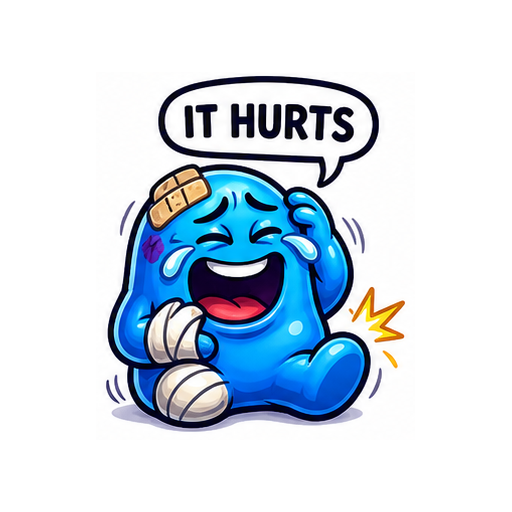 Comedy Pain Crying Laughing emoji sticker on white background PNG for chat reactions