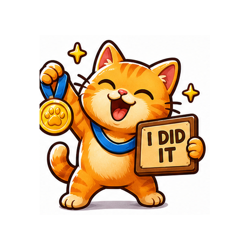 Proud Cat Cute Cat emoji sticker on white background PNG for chat reactions
