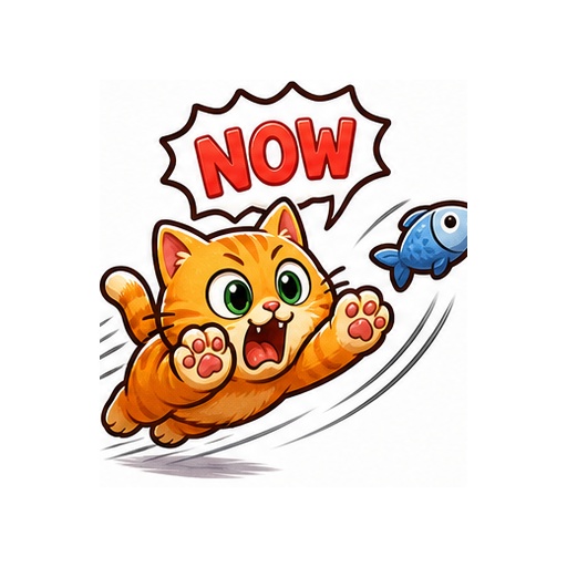 Snack Now Cute Cat emoji sticker on white background PNG for chat reactions