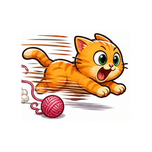 Zoomies Cute Cat emoji sticker on white background PNG for chat reactions