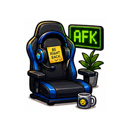 AFK Gaming emoji sticker on white background PNG for chat reactions