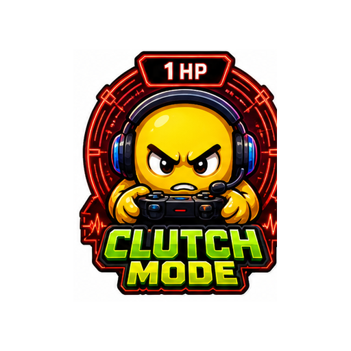 Clutch Mode Gaming emoji sticker on white background PNG for chat reactions