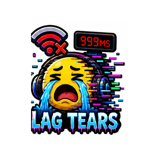 Lag Tears Gaming emoji sticker on white background PNG for chat reactions