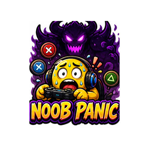 Noob Panic Gaming emoji sticker on white background PNG for chat reactions