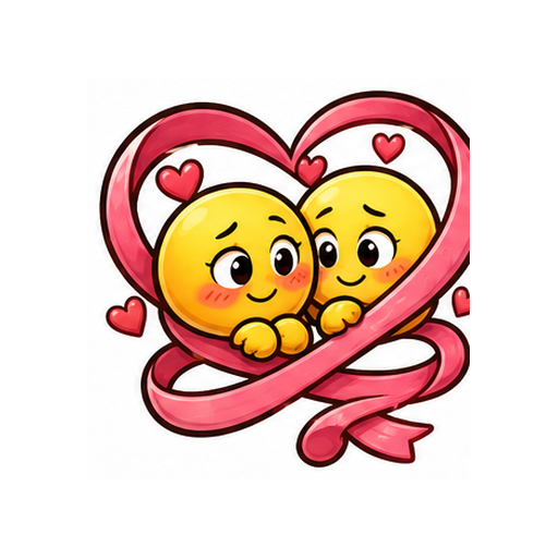 Caught Feelings Love emoji sticker on white background PNG for chat reactions
