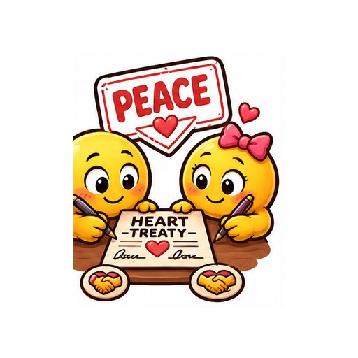 Heart Treaty Love emoji sticker on white background PNG for chat reactions