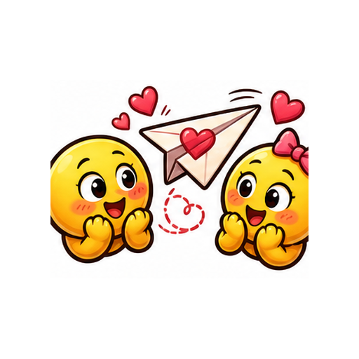 Kiss Delivery Love emoji sticker on white background PNG for chat reactions