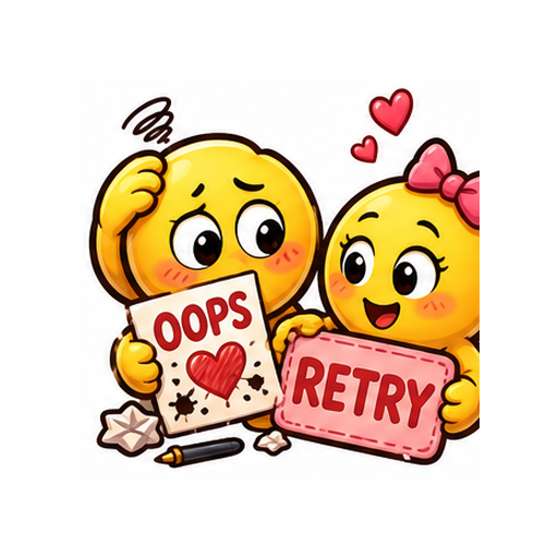 Try Again Sweetly Love emoji sticker on white background PNG for chat reactions