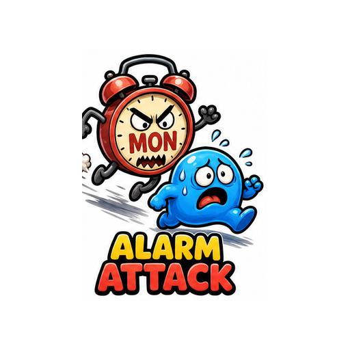 Alarm Attack Monday Mood emoji sticker on white background PNG for chat reactions