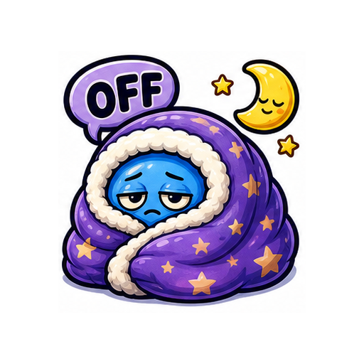 Blanket Mode Sleepy emoji sticker on white background PNG for chat reactions