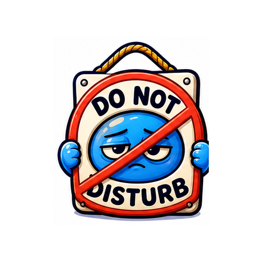Do Not Disturb Sleepy emoji sticker on white background PNG for chat reactions
