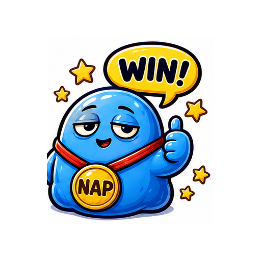 Nap Win Sleepy emoji sticker on white background PNG for chat reactions