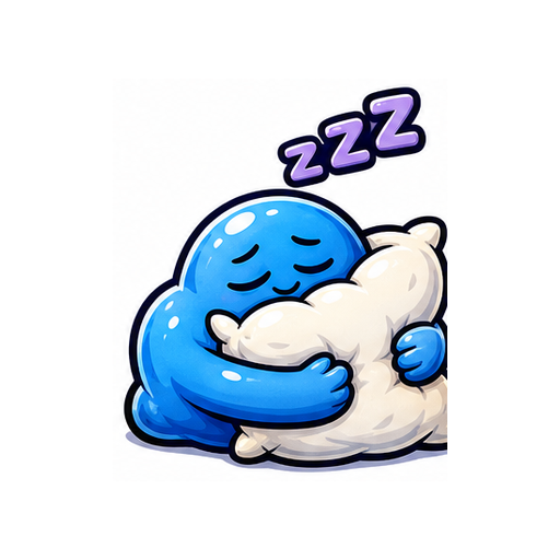 Pillow Hug Sleepy emoji sticker on white background PNG for chat reactions