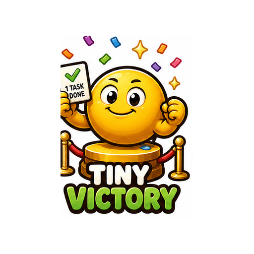 Tiny Victory Work Stress emoji sticker on white background PNG for chat reactions